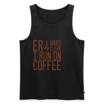 Er Ward Clerk I Run On Coffee 3 - Männer Premium Bio Tank Top - Schwarz - Vorne - AI Model Male 178 light (178cm)
