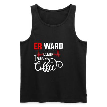 Er Ward Clerk I Run On Coffee 4 - Männer Premium Bio Tank Top - Schwarz - Vorne - AI Model Male 178 light (178cm)