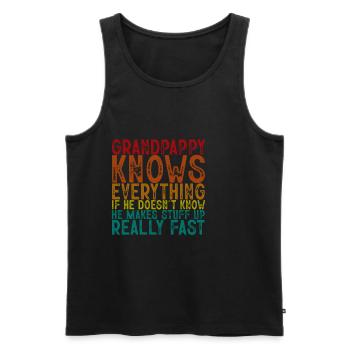 Grandpappy Knows Everything 2 - Männer Premium Bio Tank Top - Schwarz - Vorne - Michal (187cm)