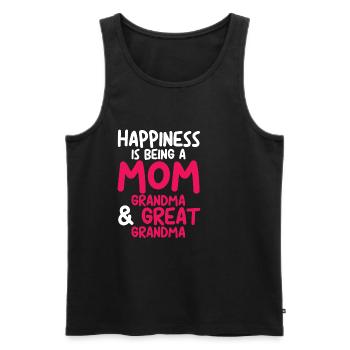 Happiness Is Being A Mom, Grandma - Männer Premium Bio Tank Top - Schwarz - Vorne - Michal (187cm)