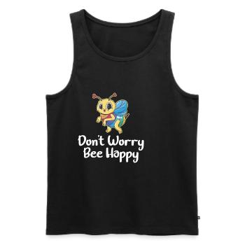 Don't Worry Bee Happy 38 - Men's Premium Organic Tank Top - black - Front - Michal (187cm)