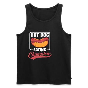 Champion mangeur de hot-dogs 13 - Débardeur bio Premium Homme - noir - Devant - AI Model Male 178 light (178cm)