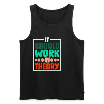 It Should Work In Theory 4 - Men's Premium Organic Tank Top - black - Front - AI Model Male 178 light (178cm)