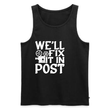 We'll Fix It In Post 12 - Männer Premium Bio Tank Top - Schwarz - Vorne - Michal (187cm)