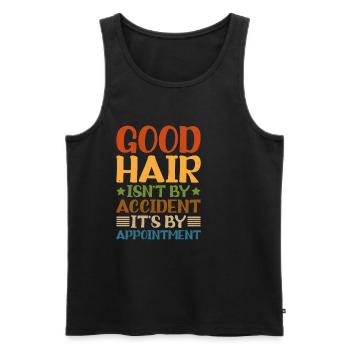 Good Hair Isn't By Accident, It's By Appointment - Men's Premium Organic Tank Top - black - Front - AI Model Male 178 light (178cm)