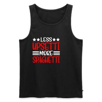 Less Upsetti, More Spaghetti 5 - Men's Premium Organic Tank Top - black - Front - AI Model Male 178 light (178cm)