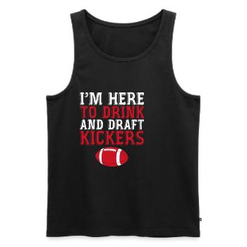 I'm Here To Drink And Draft Kickers 4 - Männer Premium Bio Tank Top - Schwarz - Vorne - AI Model Male 178 light (178cm)