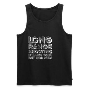 Long Range Shooting, It's Like Golf But For Men 3 - Männer Premium Bio Tank Top - Schwarz - Vorne - AI Model Male 178 light (178cm)