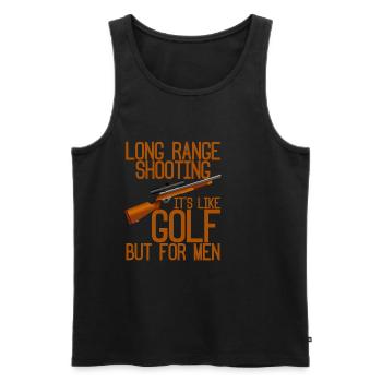 Long Range Shooting, It's Like Golf But For Men 4 - Männer Premium Bio Tank Top - Schwarz - Vorne - AI Model Male 178 light (178cm)