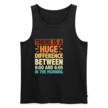 There is a difference between 6:00 and 6:05 2 - Men's Premium Organic Tank Top - black - Front - Michal (187cm)