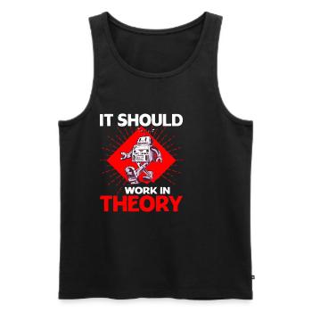 It Should Work In Theory 8 - Men's Premium Organic Tank Top - black - Front - AI Model Male 178 light (178cm)