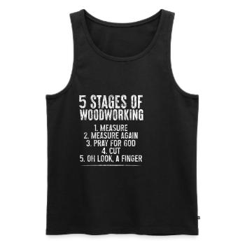 5 Stages Of Woodworking 3 - Männer Premium Bio Tank Top - Schwarz - Vorne - AI Model Male 178 light (178cm)