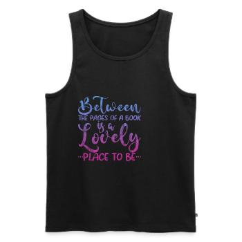Between The Pages Of A Book Is A Lovely Place 3 - Männer Premium Bio Tank Top - Schwarz - Vorne - Michal (187cm)