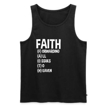 Faith Forwarding All Issues To Heaven - Männer Premium Bio Tank Top - Schwarz - Vorne - AI Model Male 178 light (178cm)