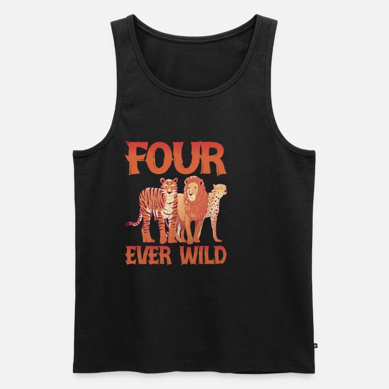 Four Ever Wild 44 - Männer Premium Bio Tank Top - Schwarz