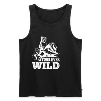 Four Ever Wild 45 - Männer Premium Bio Tank Top - Schwarz - Vorne - Michal (187cm)