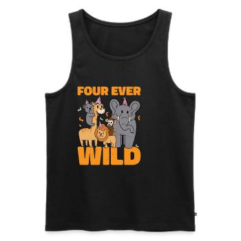 Four Ever Wild 43 - Männer Premium Bio Tank Top - Schwarz - Vorne - Michal (187cm)