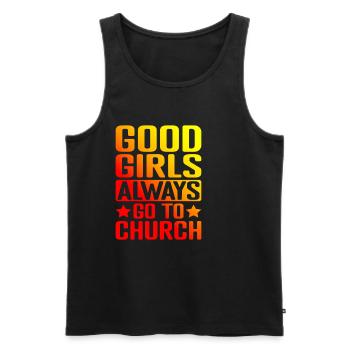 Good Girls Always Go To Church 5 - Men's Premium Organic Tank Top - black - Front - Michal (187cm)