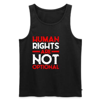 Human Rights Are Not Optional 9 - Men's Premium Organic Tank Top - black - Front - AI Model Male 178 light (178cm)