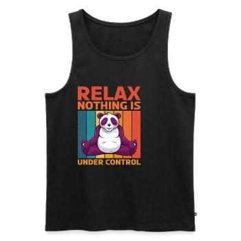 Relax, Nothing Is Under Control 20 - Men's Premium Organic Tank Top - black - Front - AI Model Male 178 light (178cm)