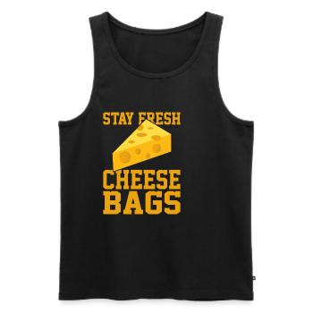 Stay Fresh Cheese Bags 33 - Men's Premium Organic Tank Top - black - Front - AI Model Male 178 light (178cm)