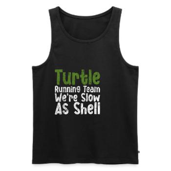 Turtle Running Team, We're Slow As Shell 3 - Men's Premium Organic Tank Top - black - Front - AI Model Male 178 light (178cm)