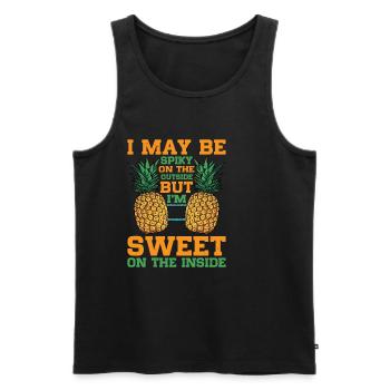 I May Be Spiky On The Outside But I'm Sweet - Männer Premium Bio Tank Top - Schwarz - Vorne - AI Model Male 178 light (178cm)