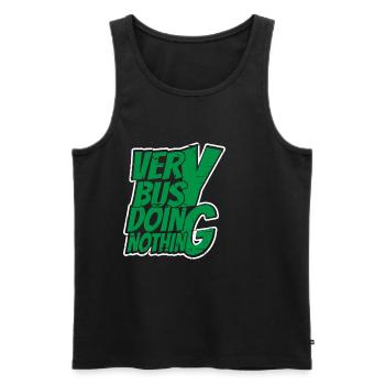 Very Busy Doing Nothing 11 - Männer Premium Bio Tank Top - Schwarz - Vorne - AI Model Male 178 light (178cm)