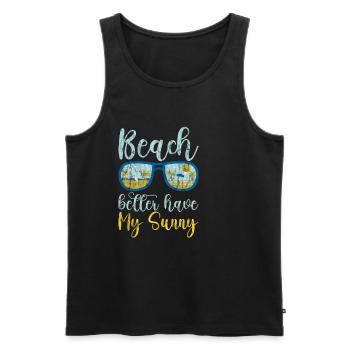 Beach Better Have My Sunny 3 - Männer Premium Bio Tank Top - Schwarz - Vorne - AI Model Male 178 light (178cm)