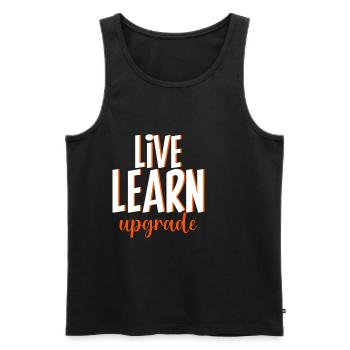 Live Learn Upgrade 4 - Men's Premium Organic Tank Top - black - Front - AI Model Male 178 light (178cm)