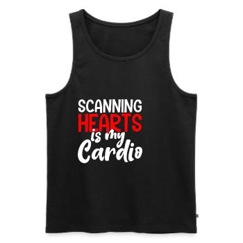 Scanner les cœurs est mon cardio 4 - Débardeur bio Premium Homme - noir - Devant - Michal (187cm)