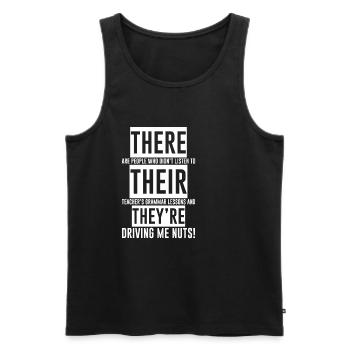 There Their They're - Men's Premium Organic Tank Top - black - Front - Michal (187cm)
