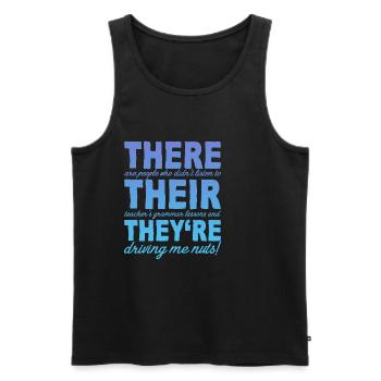 There Their They're 4 - Men's Premium Organic Tank Top - black - Front - AI Model Male 178 light (178cm)