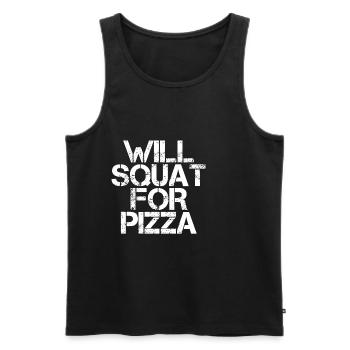 Will Squat For Pizza - Männer Premium Bio Tank Top - Schwarz - Vorne - Michal (187cm)