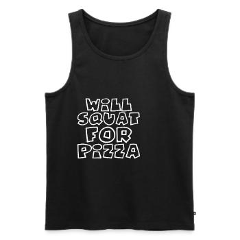 Will Squat For Pizza 4 - Männer Premium Bio Tank Top - Schwarz - Vorne - Michal (187cm)
