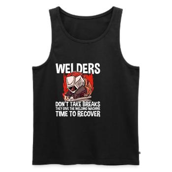 Welders Don't Take Breaks 4 - Männer Premium Bio Tank Top - Schwarz - Vorne - Michal (187cm)