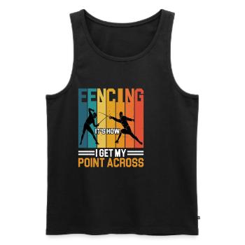 Fencing, It's How I Get My Point Across 2 - Männer Premium Bio Tank Top - Schwarz - Vorne - AI Model Male 178 light (178cm)