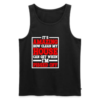 It's Amazing How Clean My House Can Get - Men's Premium Organic Tank Top - black - Front - Michal (187cm)