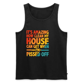 It's Amazing How Clean My House Can Get 2 - Männer Premium Bio Tank Top - Schwarz - Vorne - Michal (187cm)