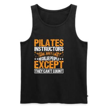 Pilates Instructors Can't Count 2 - Men's Premium Organic Tank Top - black - Front - Michal (187cm)
