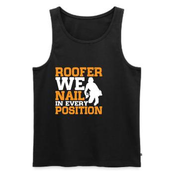 Roofer We Nail In Every Position 2 - Männer Premium Bio Tank Top - Schwarz - Vorne - AI Model Male 178 light (178cm)