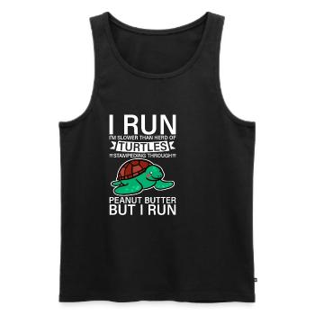 I Run, I'm Slower Than Herd Of Turtles 4 - Men's Premium Organic Tank Top - black - Front - Michal (187cm)
