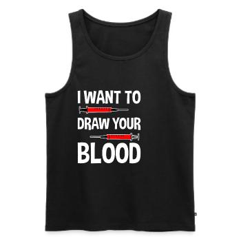 I Want To Draw Your Blood 2 - Männer Premium Bio Tank Top - Schwarz - Vorne - AI Model Male 178 light (178cm)