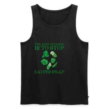 The Best Exercise Is To Stop Eating Crap 3 - Männer Premium Bio Tank Top - Schwarz - Vorne - Michal (187cm)