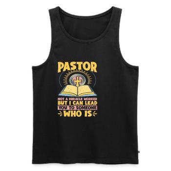 Pastor, Not A Miracle Worker 7 - Männer Premium Bio Tank Top - Schwarz - Vorne - AI Model Male 178 light (178cm)