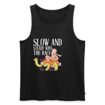 Slow And Steady Wins The Race 6 - Männer Premium Bio Tank Top - Schwarz - Vorne - AI Model Male 178 light (178cm)