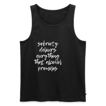 Sobriety Delivers Everything Alcohol Promises - Männer Premium Bio Tank Top - Schwarz - Vorne - AI Model Male 178 light (178cm)
