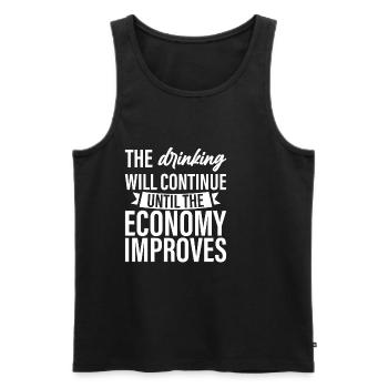 Drinking Will Continue Until The Economy Improves4 - Männer Premium Bio Tank Top - Schwarz - Vorne - Michal (187cm)