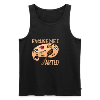 Excuse Me I Arted 9 - Männer Premium Bio Tank Top - Schwarz - Vorne - AI Model Male 178 light (178cm)