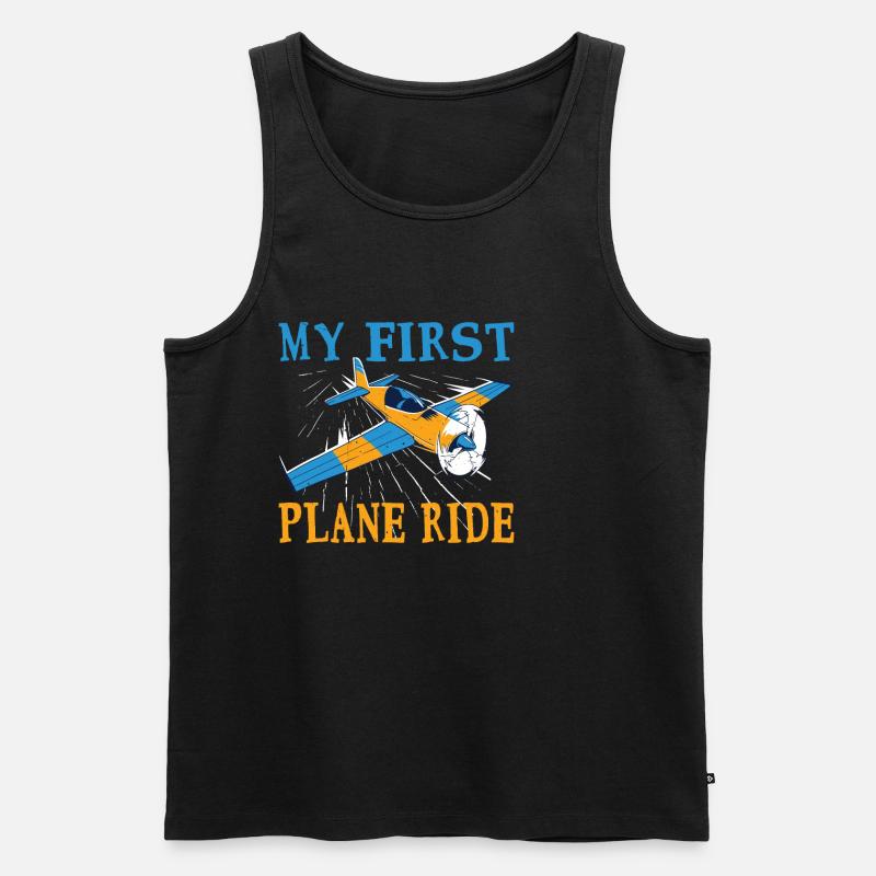My First Plane Ride 55 - Männer Premium Bio Tank Top - Schwarz